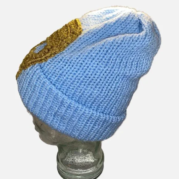 Plasma Beamz Hand Knitted Gold Skull Beanie - Picture 8 of 8